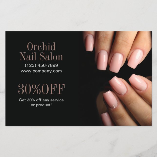 Moderna Estetiker SPA Nagelsalong Prislistor Flygblad (Framsidan)