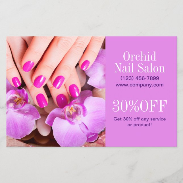 Moderna Estetiker SPA Nagelsalong Prislistor Flygblad (Framsidan)