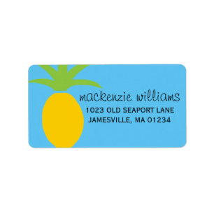 Moderna etiketter för ananas-meddelanden adressetikett