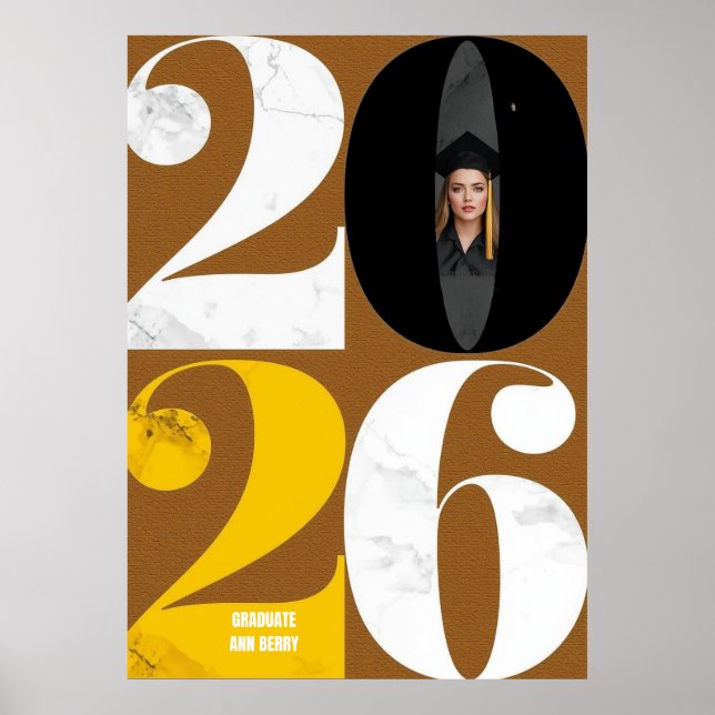 Moderna examensannonser med typografi poster (Framsidan)