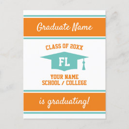 Moderna examensannonskort för seniorer meddelande vykort