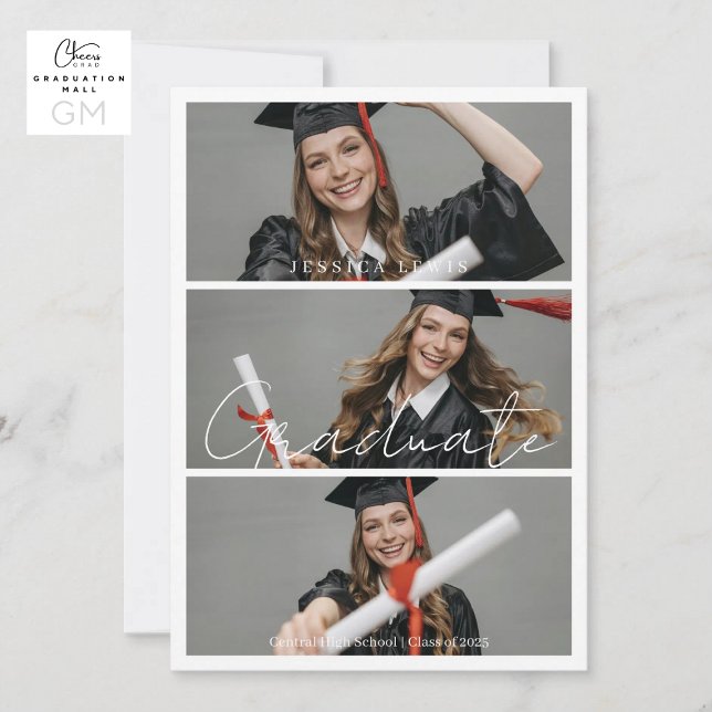 Moderna examensfoton Examen Inbjudningar (Modern Graduate Photos Graduation Invitation)