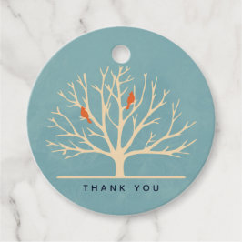Moderna fåglar i Orangen i stora Träd-Tacken Gåvor Etiketter