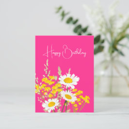 Moderna fältblommor Grattis på födelsedagen  Vykort