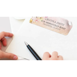 Moderna färgglada akvarellblommor Bröllopsadress Returadress Etikett