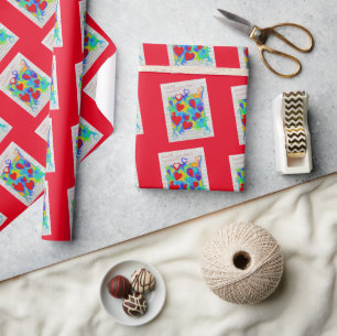Moderna färgglada hjärtan målning-Alla hjärtans da Presentpapper