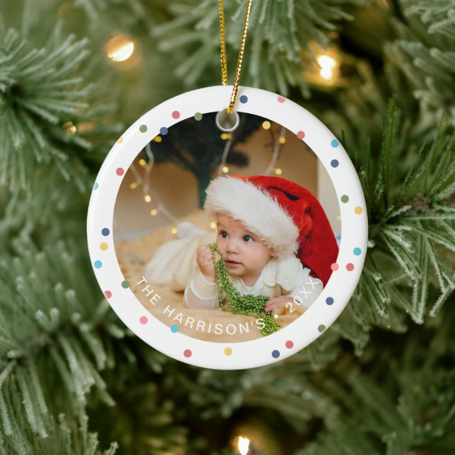 Moderna Färgglada Ljus Foto Julgransprydnad Keramik (Träd)