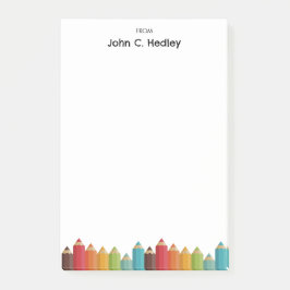 Moderna färgglada pennor för barn post-it block