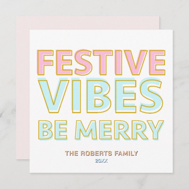 Moderna färgstarka, aktiva vibes vara heligt Trend Julkort (Fram/baksida)