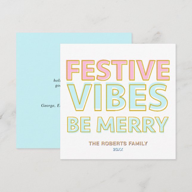 Moderna färgstarka, aktiva vibes vara heligt Trend Julkort (Fram/baksida)