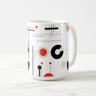 Moderna, färgstarka Bauhaus-geometriska former på Kaffemugg