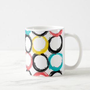 Moderna, färgstarka, coola, unika, trendig cirkla kaffemugg