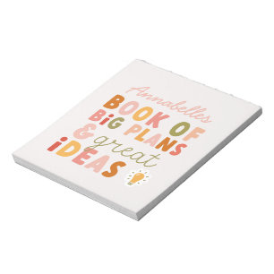 Moderna färgstarka, djärva typografiplaner och idé anteckningsblock