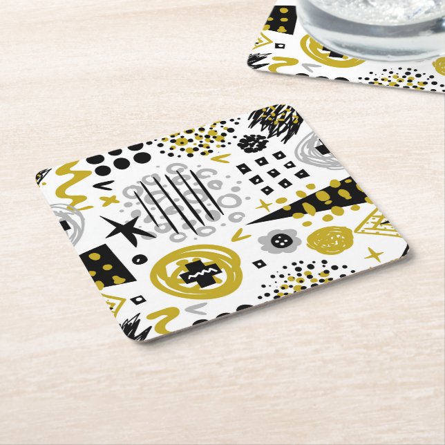 Moderna färgstarka konsformer av Abstrakt Underlägg Papper Kvadrat (Vinklad)