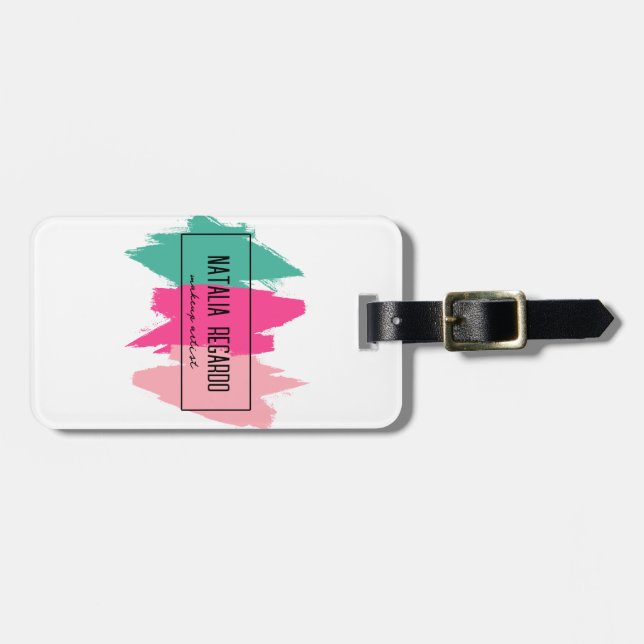 Moderna färgstarka penseldrag bagagebricka (Horisontell Framsida)