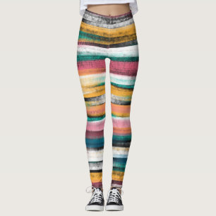 Moderna färgstarka penseldrag, oljefärgat Rand Leggings