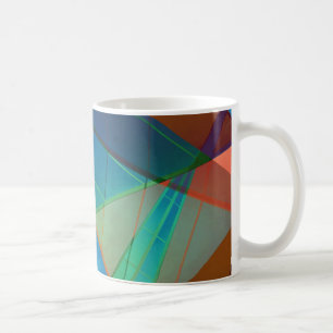 Moderna, färgstarka trianglar, trapezoida former k kaffemugg