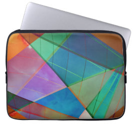 Moderna, färgstarka trianglar, trapezoida former k laptop fodral