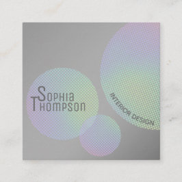 Moderna faux Holographic Rainbow Circles Fyrkantigt Visitkort