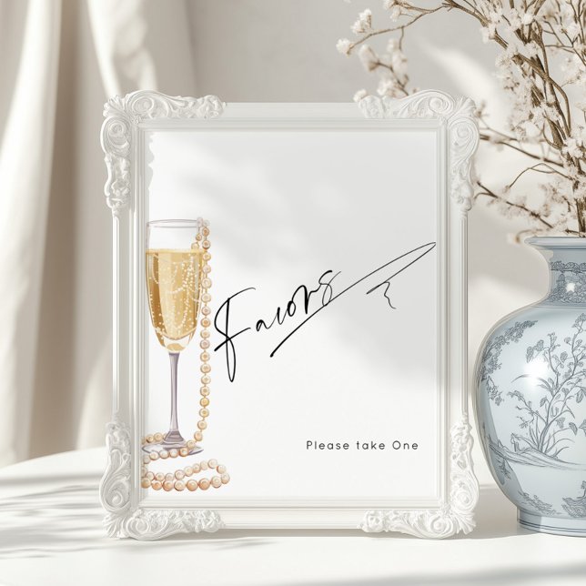 Moderna favoritpärlor och Prosecco-dusch Poster (Skapare uppladdad)