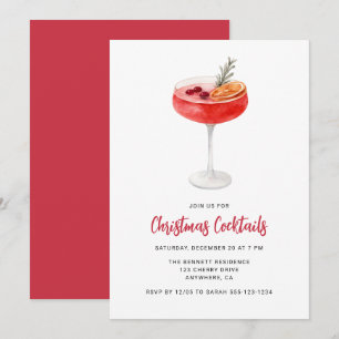 Moderna festliga drycker Julcocktailfest Inbjudningar