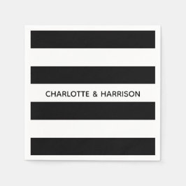 Moderna fet rand-namn i svartvitt pappersservett