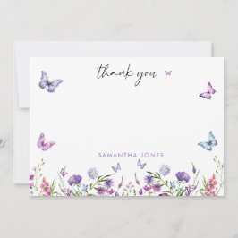 Moderna Fjärilar Bröllopsdusch Välkomstskylt Tack Kort