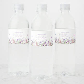 Moderna Fjärilar Bröllopsdusch Vattenflaska Etikett