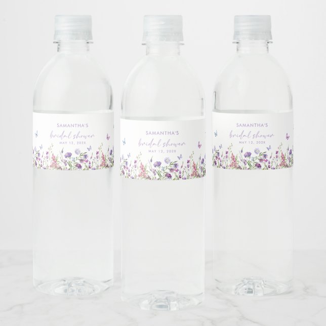 Moderna Fjärilar Bröllopsdusch Vattenflaska Etikett (Flaskor)