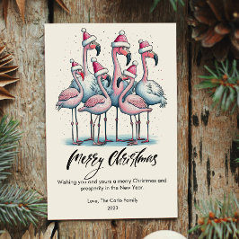 Moderna Flamingos Husdjursälskare Julkort Platt