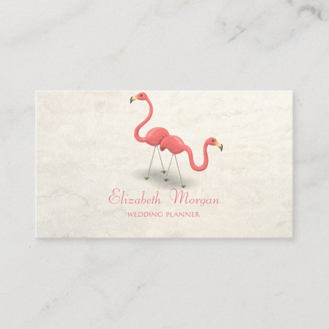 Moderna flickaktigt roliga, flamingos visitkort (Framsida)