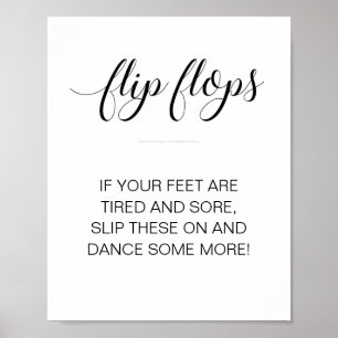 Moderna Flip Flops Dansskor Bröllopsskylt Poster