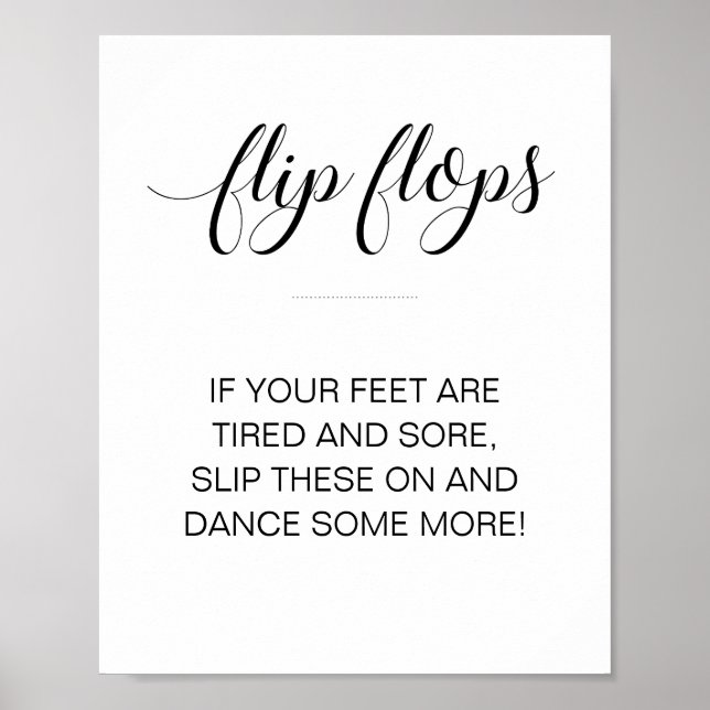 Moderna Flip Flops Dansskor Bröllopsskylt Poster (Framsidan)