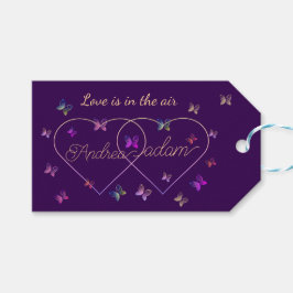 moderna flygande fjärilar hjärta presentetikett