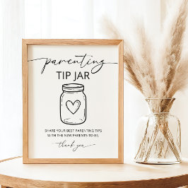 Moderna föräldraskapstips Baby Shower-partyspel Poster