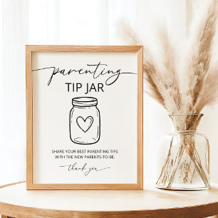 Moderna föräldraskapstips Baby Shower-partyspel Poster