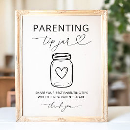 Moderna föräldratips Baby Shower-partyspel Poster
