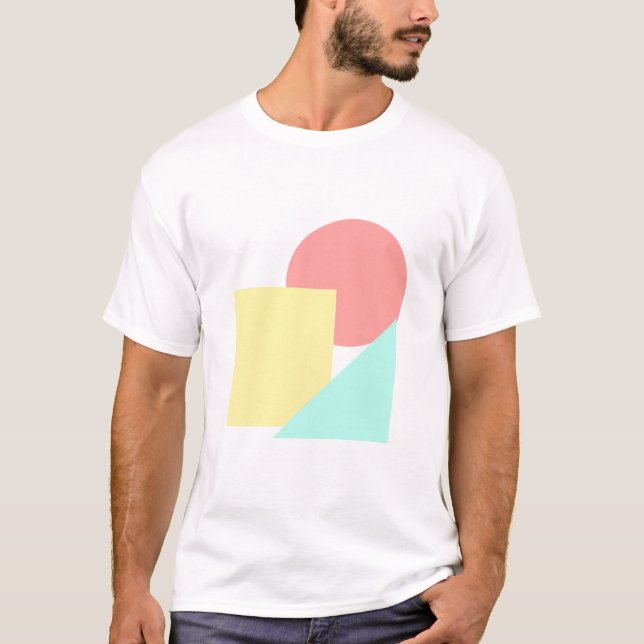 Moderna former med cirkel, fyrkant och triangel t shirt (Framsida)