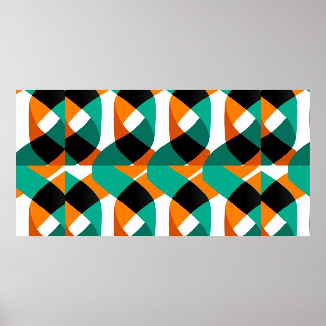 Moderna former och geometrisk sömlös mönster i sc poster (Framsidan)