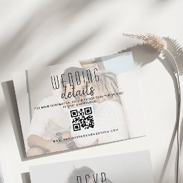 Moderna Foto Bröllopsdetaljer QR-kort Tilläggskort