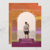 Moderna fotobesparande datuminbjudningar för bröll