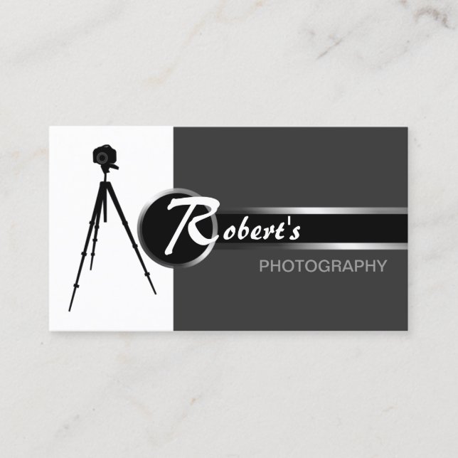 Moderna fotografigrått visitkort (Framsida)