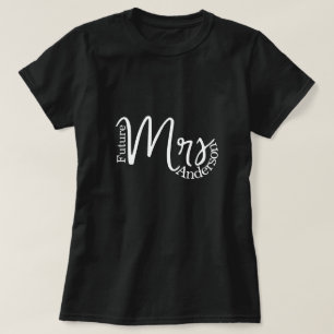 moderna framtid fru manus möhippa bröllop t shirt