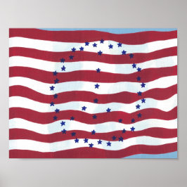Moderna fredsteckenaffischer med USA:s flagga Poster