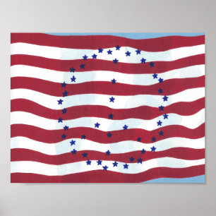 Moderna fredsteckenaffischer med USA:s flagga Poster