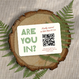 Moderna Funky Jordtons QR-kod Bröllop OSA Kort