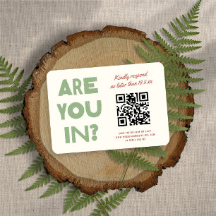 Moderna Funky Jordtons QR-kod Bröllop OSA Kort