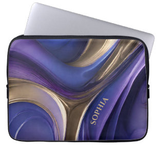 Moderna gåvor till Hennes-Blue, Lila och Guld Laptop Fodral