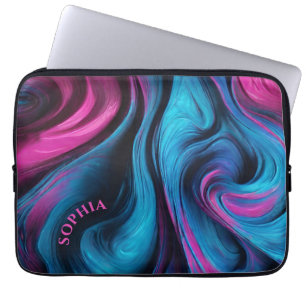 Moderna gåvor till Hennes-Blue och Fuchsia- Laptop Fodral