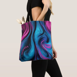 Moderna gåvor till hennes-Blue och Fuchsia- Tygkasse